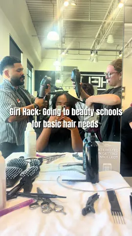 Girl hack: Beauty schools for hair appointments 💅 $10 trim vs $60+ at regular salons... I'm never going back 💸 They get their practice hours, we get the deals ✨ Win-win! Who else knew about this? 🤫 #girlhack #beautyhacks #budgetbeauty #beautyschool #hairtrim #savingmoney #beautyonabudget #hairgoals #fyp