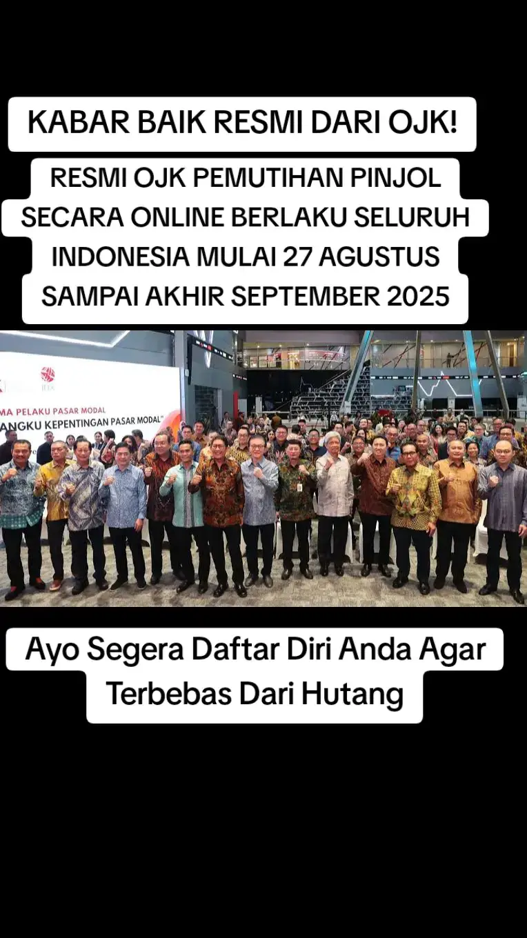 OJK resmikan pemutihan data bagi nasabah Pinjol terutama bagi nasabah gagal bayar mulai 30 juni 2025, dengan ini OJK telah resmikan cara pemutihannya. Konsultasikan Pinjol kalian sekarang!  #breakingnews #pemutihandatapinjol #ojk #ojkindonesia #fyp 