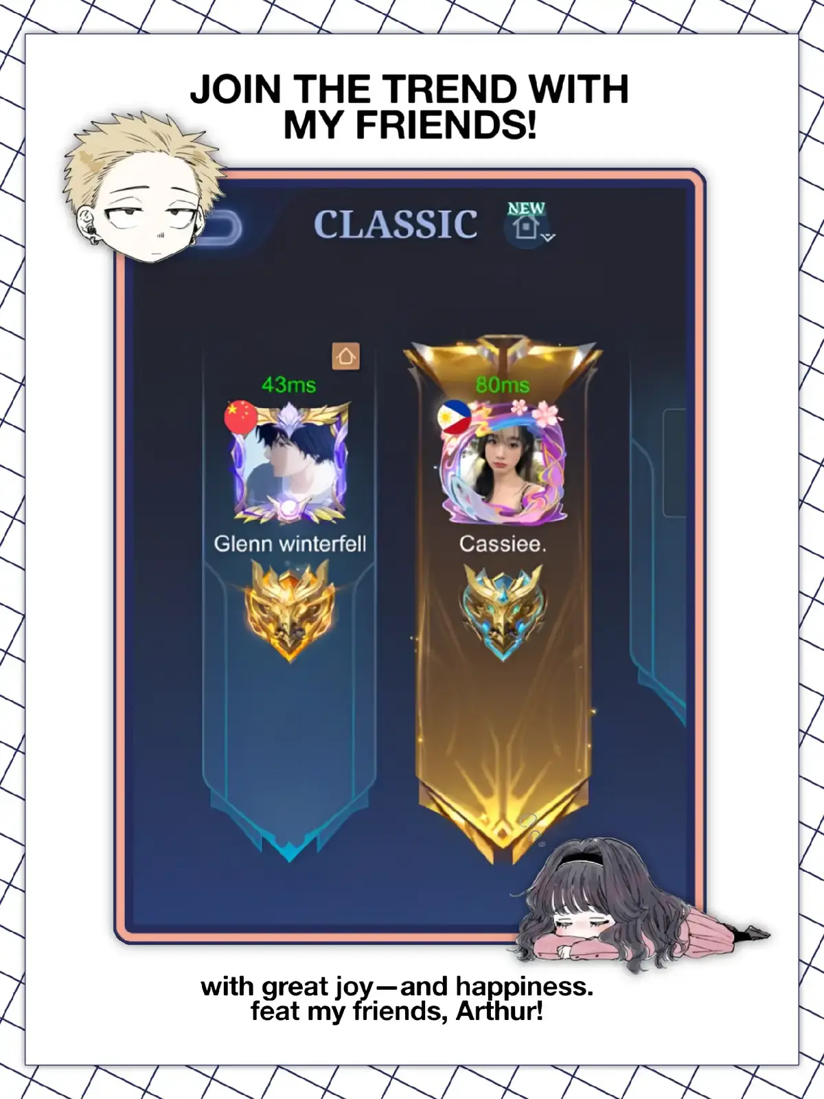 we also join the trend hehee! 👀 with @Gleen let's gooo. #trend #mobilelegends #moots  #wagurikaoruko #tsumugirintaro 