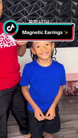 Little man finally got his earrings 😁 #magneticearrings #magneticjewelry #earrings #kidsearrings #tiktokshoplabordaysale 