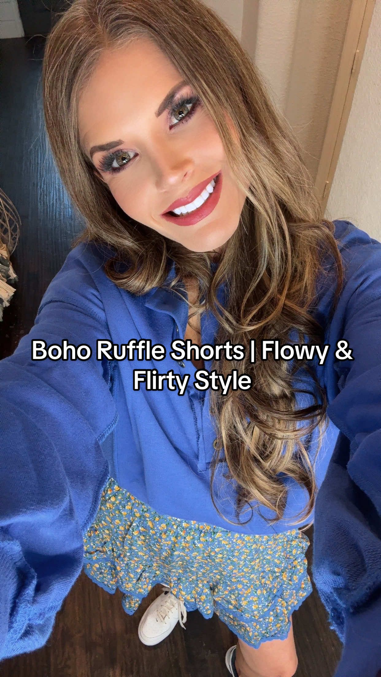 Not your average shorts 👏 These ruffle layers make it look like a skirt but give you all the comfort of flowy shorts. Perfect for summer walks, festivals, or just looking cute without trying too hard 🌼💙 @UEU  #bohostyle #ootdinspo #flowyshorts #falloutfits #tiktokmademebuyit 