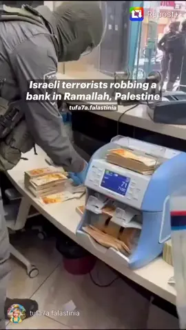 IDF robbing a bank in Ramallah, West Bank Palestine  #idf #bankrobber #ramallah #westbank #idfterrorists 