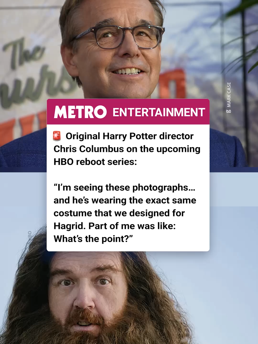 And I oop... 👀 Chris Columbus was central to Harry Potter after directing the 'Sorcerer’s Stone' and 'The Chamber of Secrets'. On a recent apperance of the @restisentertainment podcast, Chris said he was somewhat baffled by the HBO TV series remake, which is currently shooting in the UK. Chris said he was struck by how similar Rubeus Hagrid’s costume and body double were to those used for Robbie Coltrane. #chriscolombus #harrypotter #nickfrost #hbo #thursdaymurderclub #danielradcliffe #hbo #hagrid #filmtok