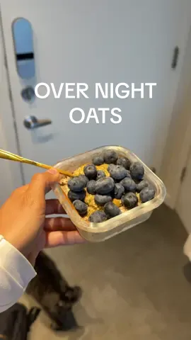 almost 30g of protein for this & its DELICIOUS, im so sad i already ate mine this morning & its gone 😔😔😔 #proteinoats #overnightoatsrecipe #healthybreakfastideas 