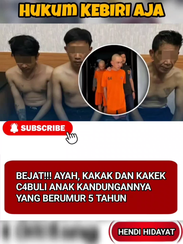 HUKUM KEBIRI AJA🤣 Sangat BEJAT Polisi di Garut berhasil mengamankan pelaku tindak pindana rudapaksa terhadap anak dibawah umur. Kasat Reskrim Polres Garut AKP.Joko Prihatin kepada wartawan mengatakan awal mula kejadian ini diketahui ketika tetangga korban melihat celana korban penuh dengan darah lalu menanyakan kepada korban serta membuka celana korban untuk memastikan darah tersebut. 