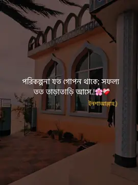 পরিকল্পনা যত গোপন থাকে; সফল্য তত তাড়াতাড়ি আসে.!🌸❤️‍🩹 ইনশাআল্লাহ.) #islamic_video #unfrezzmyaccount #vairal #trending #fylpシ 
