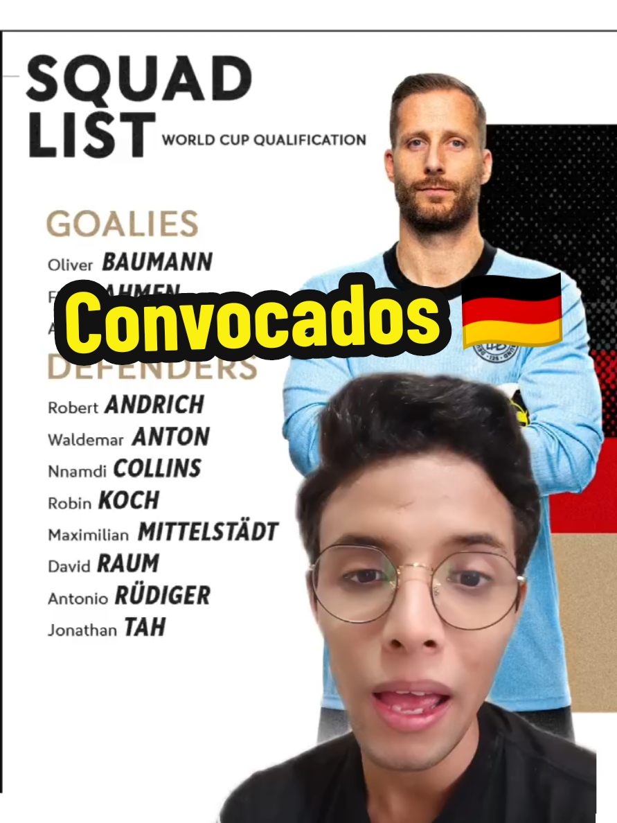 Lista de convocados de la selección alemana 🇩🇪✅. #futbol⚽️ #diemannschaft #alemania🇩🇪 #fifaworldcup2026 #greenscreen 