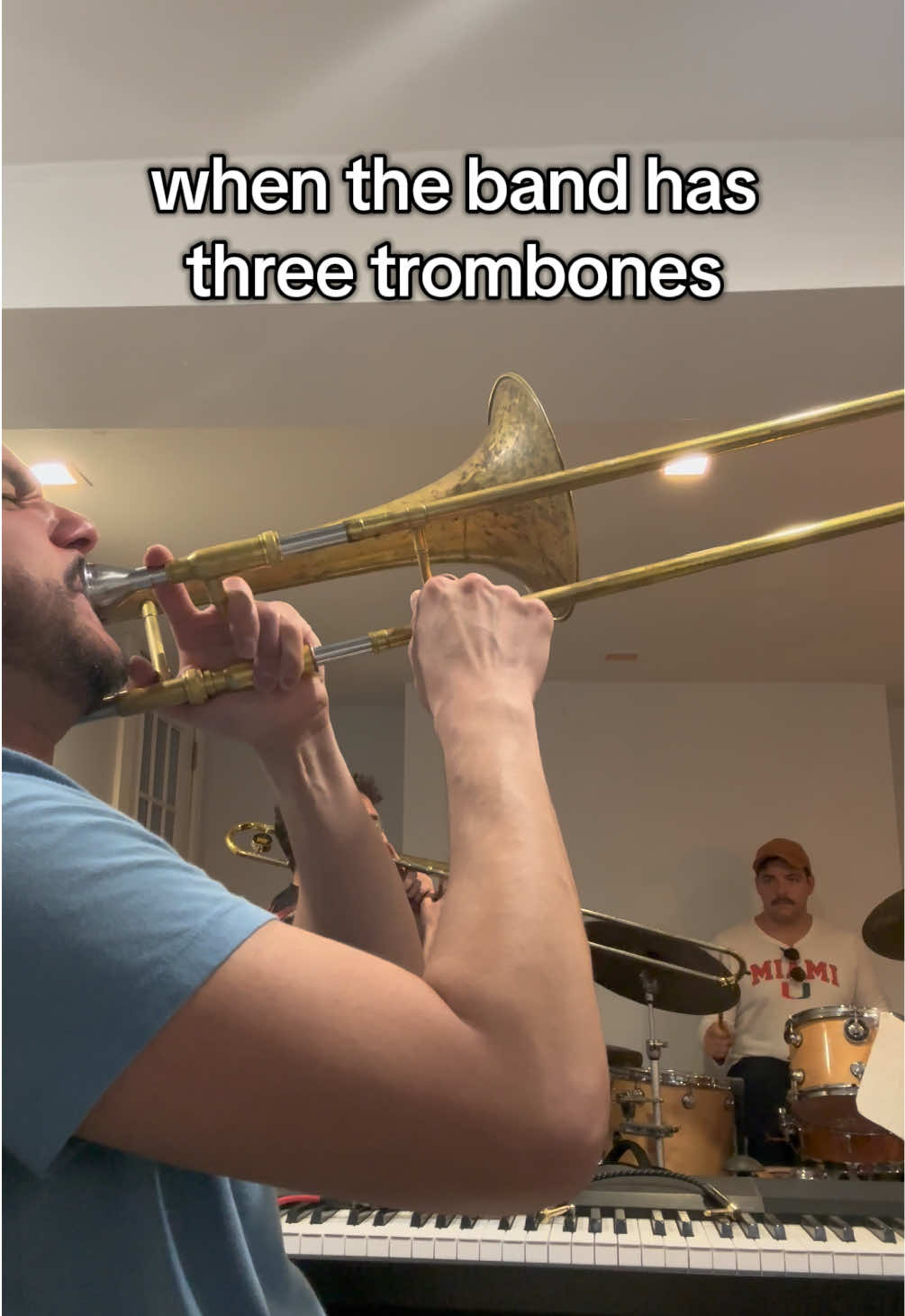 3 trombones makes me sweat #trombone #trombonesolo #brass #trio #livemusic @The Bitter End 