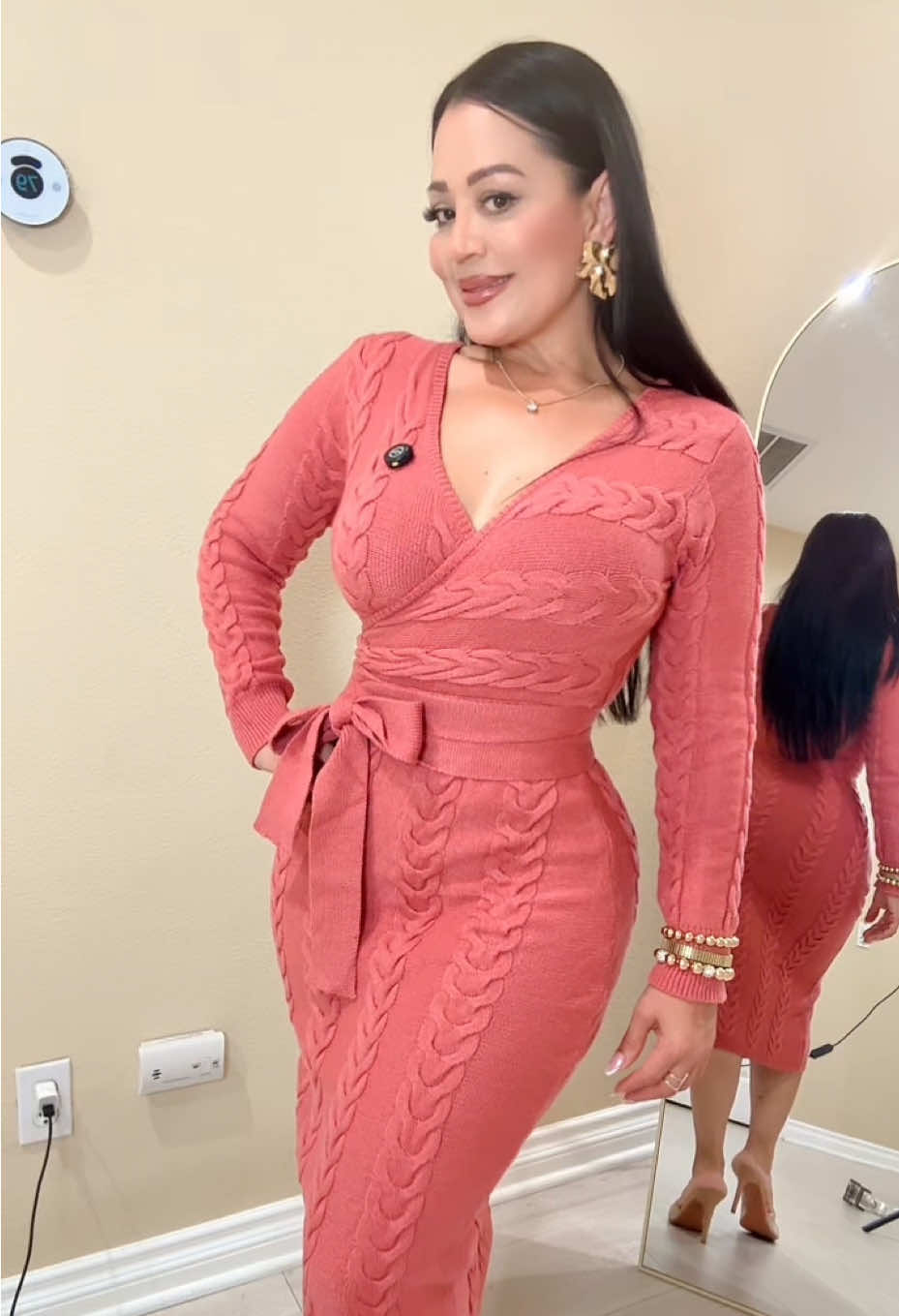 El vestido que estiliza tu figura sin esfuerzo @ChicMe_official #sweaterdress #chicmedress #tiktokshopcreatorpicks #VestidoPerfecto   #longsleevedress