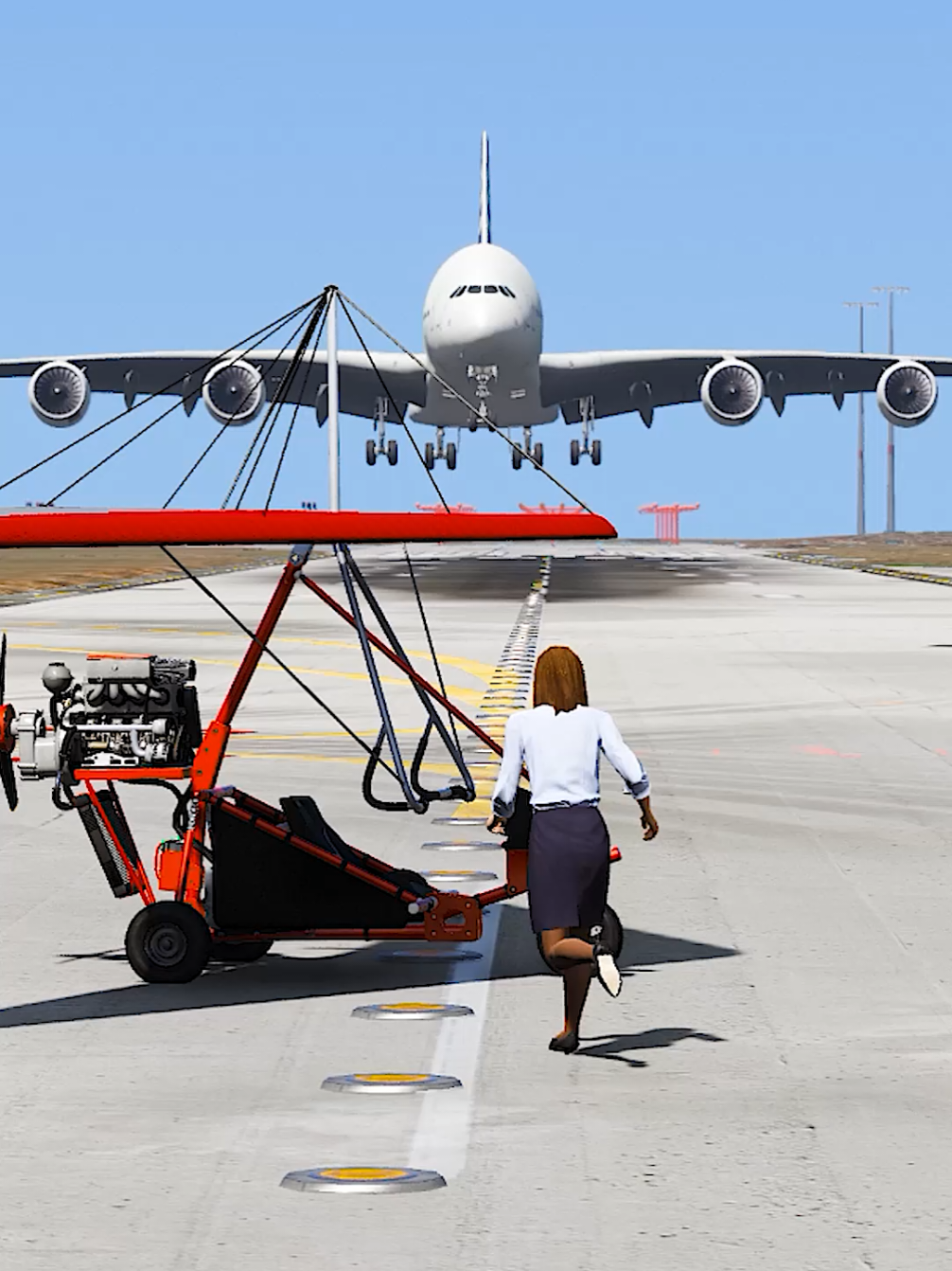 Runway Evacuated in Seconds for Airbus A380 Emergency Landing #foru #foryoupagе #aviation #airport #landing 