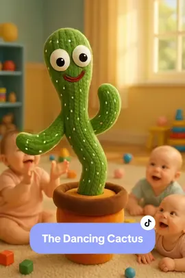 Does your baby enjoy the dancing cactus this much too? 🌵👶💚  #DancingCactus #BabyToyMustHave #InteractivePlush #ParentingTips #kidsfavorites 