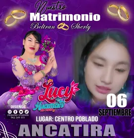 ✨💍 ¡Nuestro gran día se acerca! 💍✨ Con mucha emoción les anunciamos nuestro matrimonio: Beltrán & Sherly 📅 6 y 7 de septiembre de 2025 📍 Recepción: C.P. Ancatira Artista: Lucy Huaman De Cupisa #lucyhuamandecupisa
