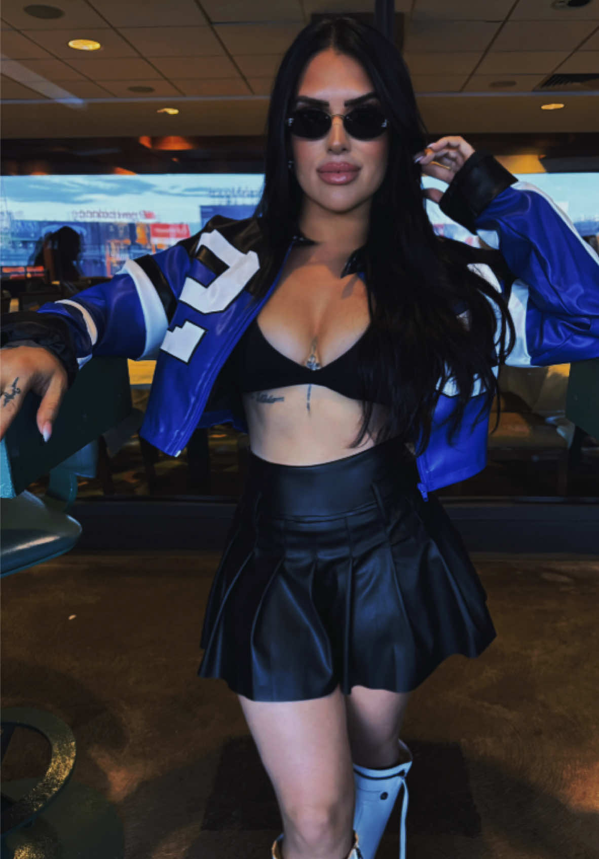 Breezy Bowl 🖤#breezy #breezybowl #chrisbrown #breezybowloutfits #fyp #foryou #concert #friends #memories #leather #fitcheck 