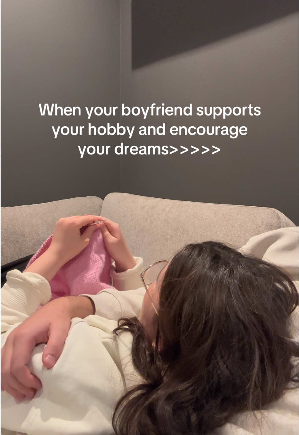 He’s so cute🥹💛 #knitting #hobby #knitter #boyfriend 