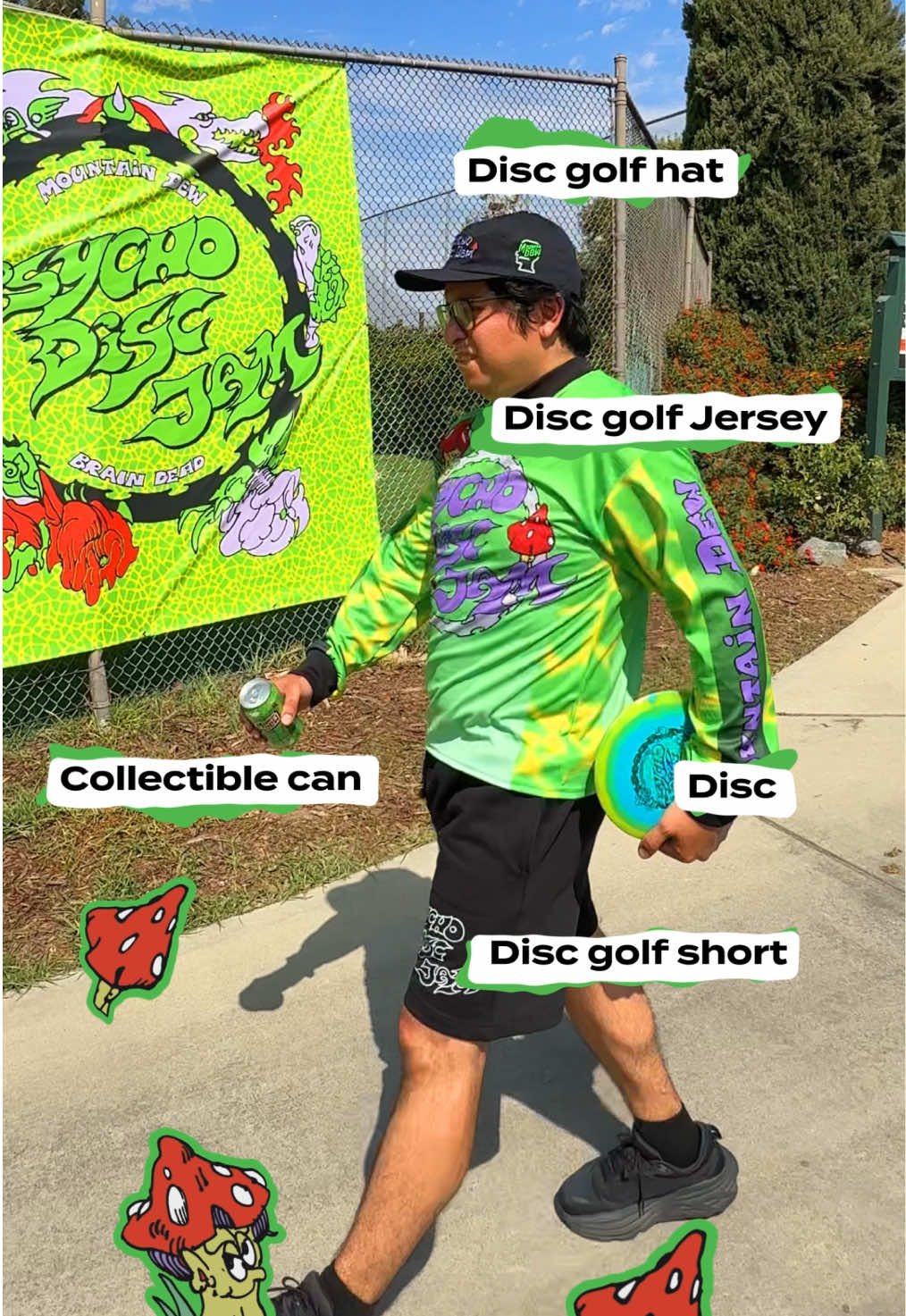 Mountain Dew drenched disc golf collab with our buddies @Brain Dead 🤪 Available now on TikTok shop, while supplies last