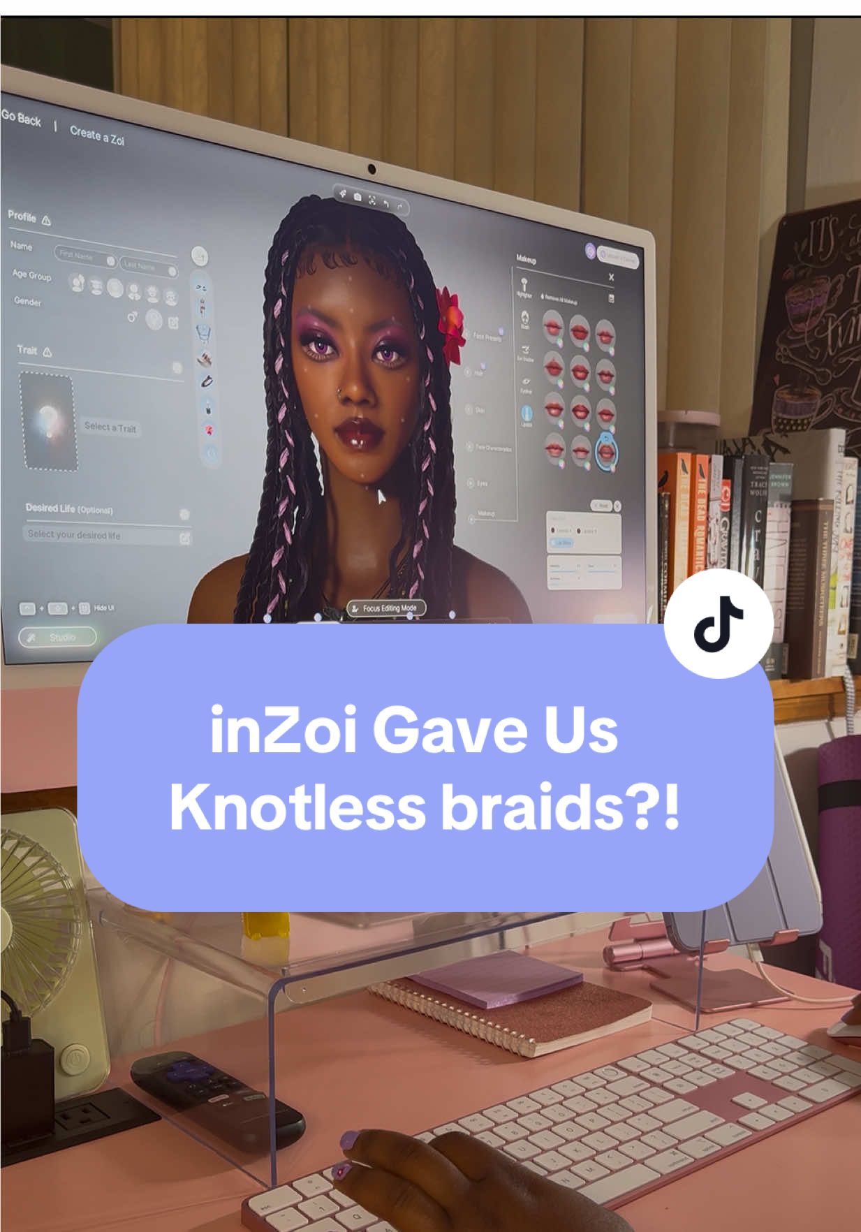 So @playinzoi.official has knotless braids now?! 🥹 @apple  #inzoi #representationmatters #cozygames #fyp #gamereviews 
