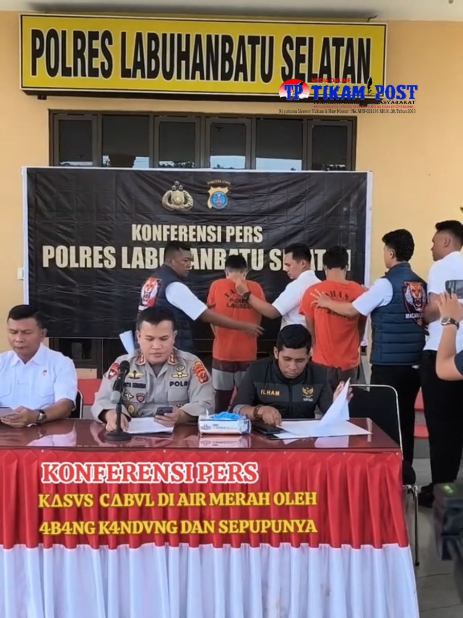 Konferensi pers Kasus c4bul di air merah oleh abang kandung dan sepupuhnya #viral  #videoviral  #humaslabusel  #viral  #videovirallabusel  @humas_poldasumut  @polreslabuhanbatuselatan  @listyosigitp 