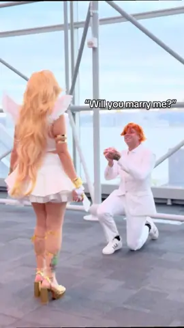 Im so happy ❤️‍🩹 i am so blessed to have people like this in my life that look out for me. Thank you @itsjalitza for making this possible!! I love you @Alu.cart 🫶🏻 #animenyc #proposal #pantyandstocking #newyork #marriage  @Anime NYC 