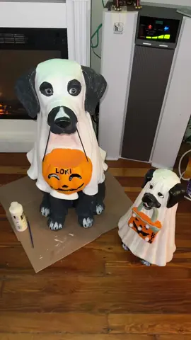 Found big dog @TJ Maxx and found the little one at the thrift store .we painted them to match our boys 😍#halloween #dog #dogsoftiktok #doglover #tjmaxxfinds 