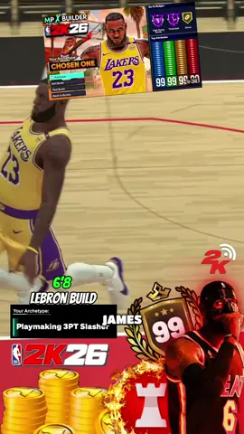 This 6’8 lebron build is an exact replica of lebron in nba2k26 this will definitely be my day 1 build 😈 #CapCut #nba2k #2k26 #fyp #viral 