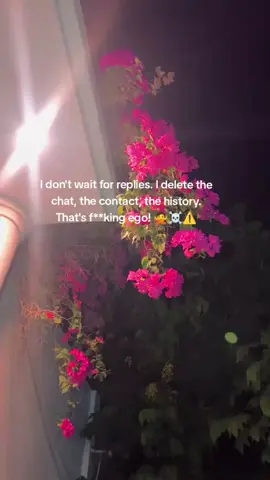 I don't wait for replies. I delete the chat, the contact, the history. That's f**king ego!