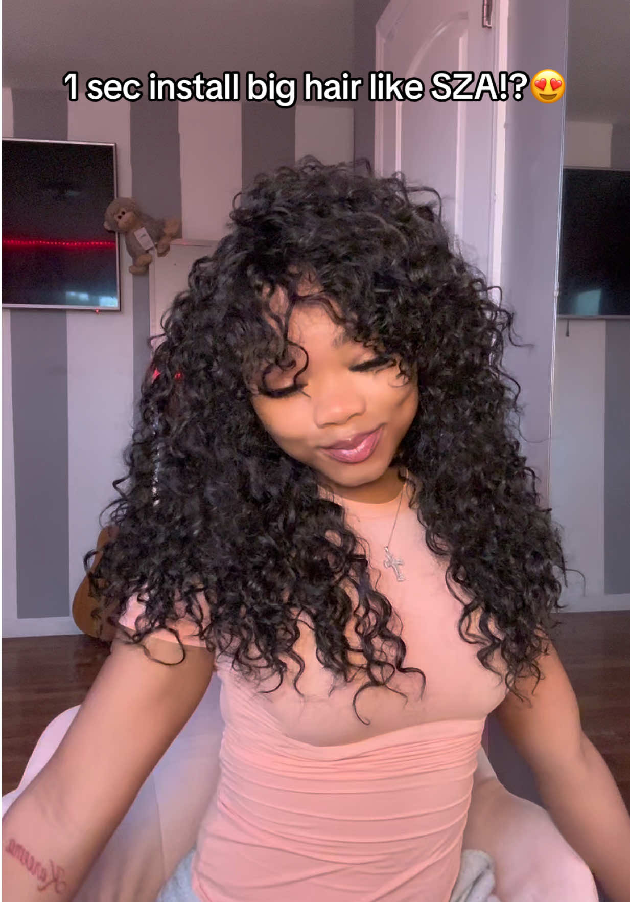 hair from @Frodio Hair 🌸 #frodio #wiginstall #hairstyles #curlybangs #tiktokshoplabordaysale 