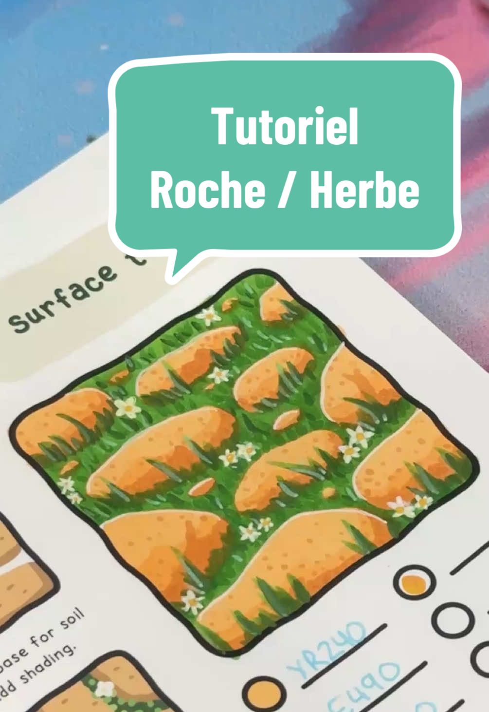 Roche et herbe #coloringtutorial #colorieuse #ohuhumarkers #coloriage #coloringbook 