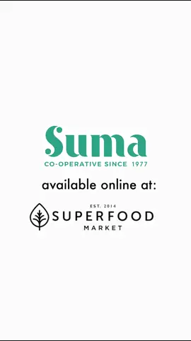 Eat well, live fair 🌍💚 SUMA brings you vegetarian, vegan and organic staples made with sustainability and equality at their core. Stock up now at Superfood Market ✨