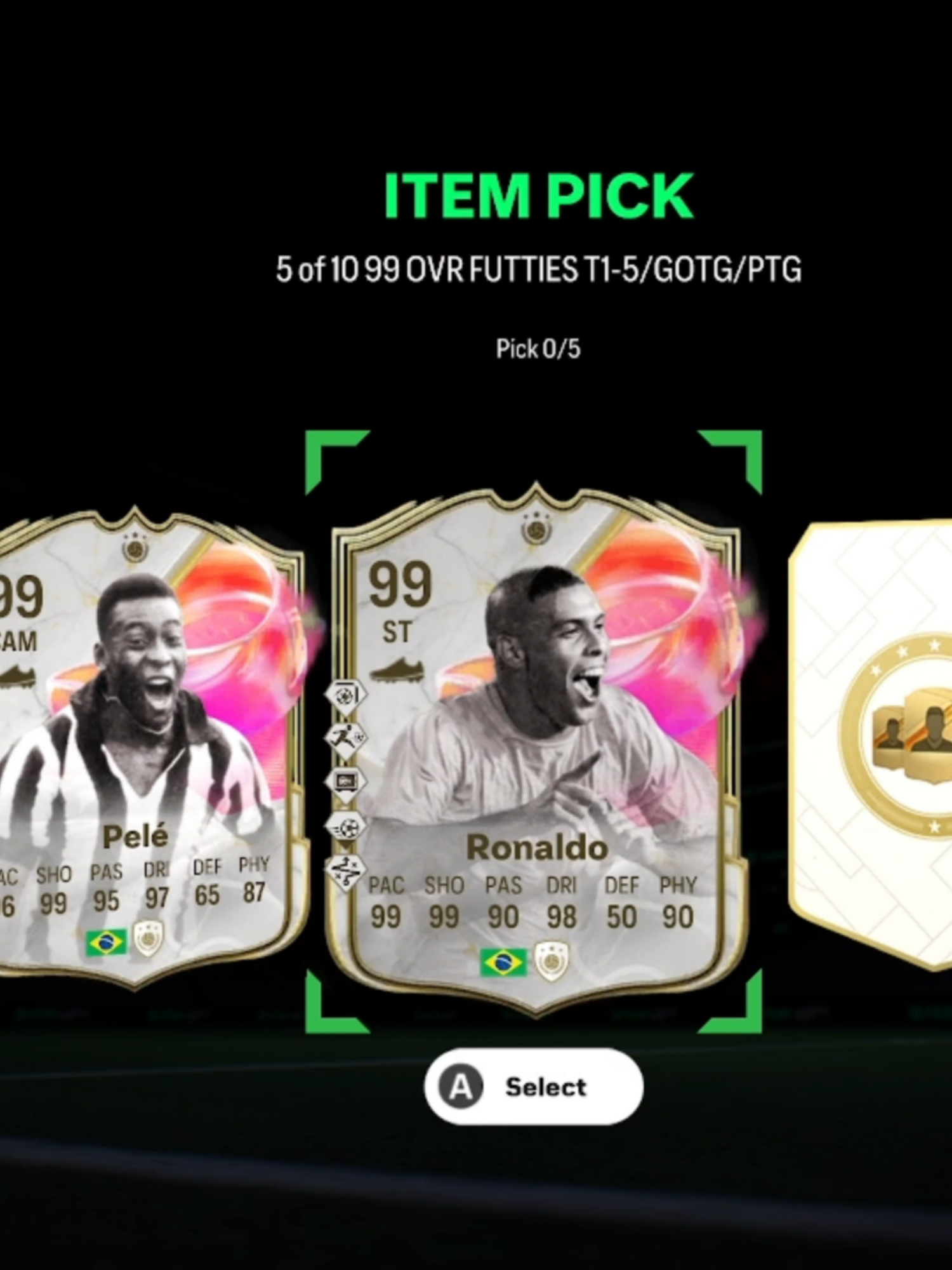 New 5 of 10 99 rated player pick#fifa #fc25 #fyp #r9 #pele #palmer #ronaldo #icon