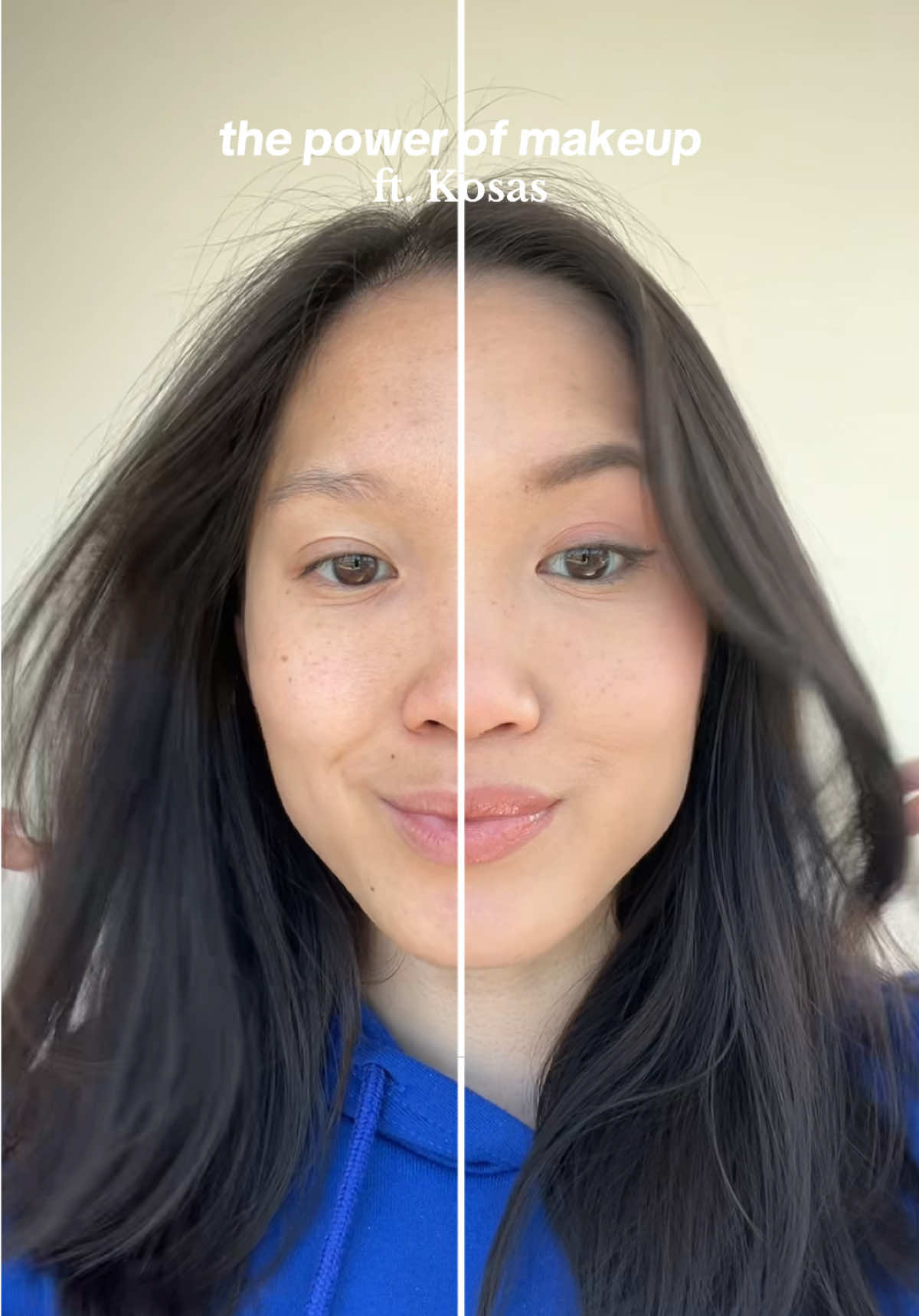 i looove @Kosas for the clean girl aesthetic vibes✨🤏🏻  • dream bean • BB burst shade light + cool • concealer shade revealer • cloud set translucent loose setting + blurring powder • blush - blissed, blush is life • soul gazer gel eyeliner • brow pop in dark brown • brow gel in dark brown + clear (don’t have their mascara!)  • hotliner lip liner • lippie in sunset simmer  • lip oil in revealed #20something #thepowerofmakeup #grwm #getreadywithme #makeupproducts 