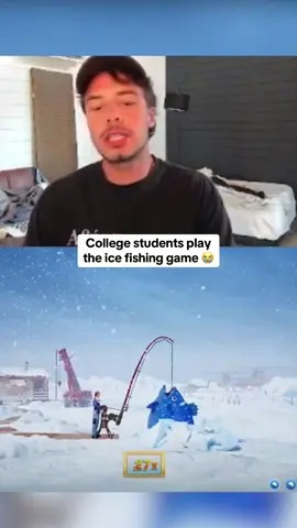 College students play the ice fishing game 😭 #kickstreaming 
