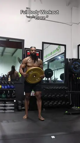 Check out this full body exercise with this plate. This is a great set up that requires full body focus.  #fullbodyworkout ##Athomeworkout