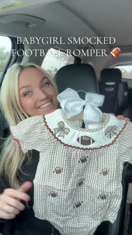 BRING ON FOOTBALL WITH CUTE OUTFITS ☺️☺️🤭 #babygirloutfits #gamedayoutfits #smockedbabyclothes #babyfootballoutfit #tiktokshop 