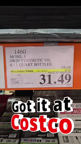 Mobil 1 OW-20 Synthetic Oil at Costco now! $8 OFF!#twins #relatable #humor #costco #fyp 