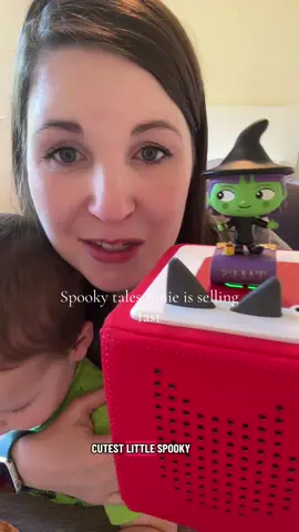 This spooky tales @tonies US is seriously the cutest 🥹 my toddlers are loving it and we will be playing it on repeat through the holiday #toniebox #tonies #spookytales #halloween #witch 