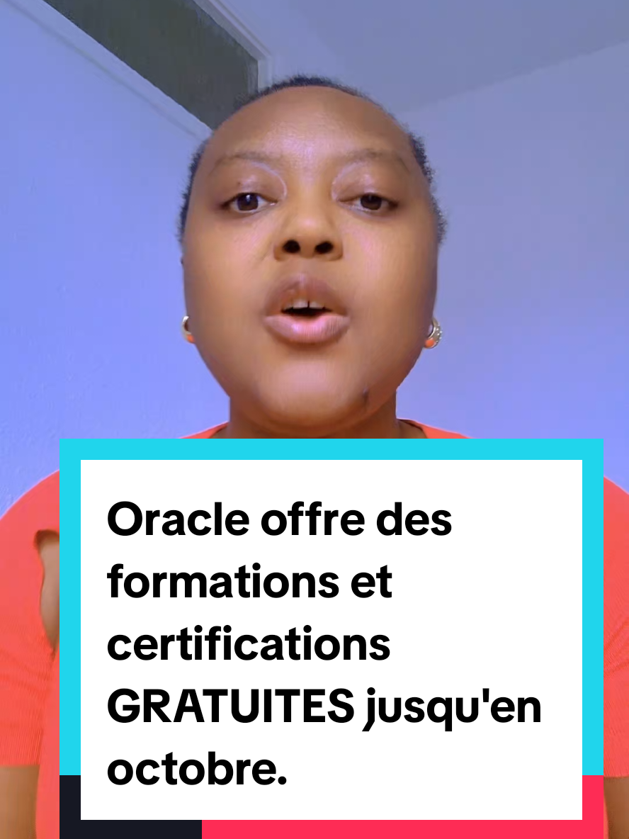 🎓💻 Oracle offre ses formations + certifications GRATUITES jusqu’en octobre 2025 ! Cloud ☁️, Intelligence Artificielle 🤖, Data 📊, Sécurité 🔐… Normalement ça coûte des centaines d’euros, mais là c’est 0 €. 👉 Profite de cette opportunité avant qu’il soit trop tard ⏳ Inscris-toi, forme-toi et ajoute une certification mondiale sur ton CV 🚀 🔥 Partage à un ami qui veut booster sa carrière gratuitement !#oracle #certificationgratuite #etudes #IA #relatablecontentforyoufyp 