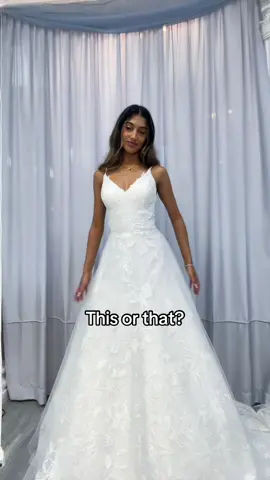 Cast your vote! Repost = this Follow = that #wouldyouwearthis #thisorthat #youpick #weddingdress #bridalwear 