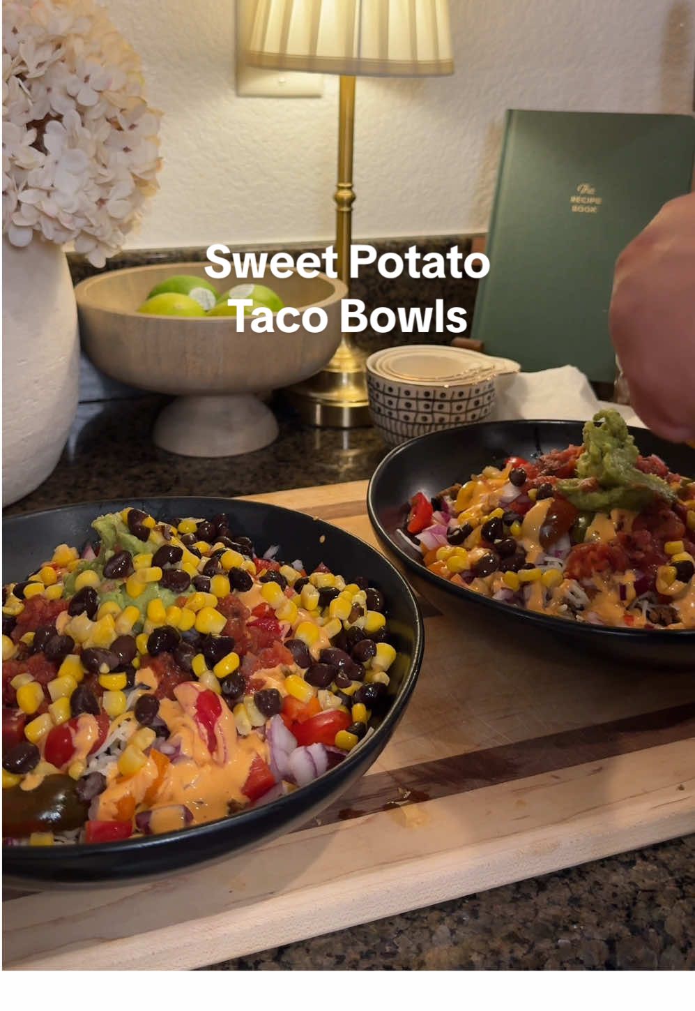 These make the best leftovers / meal prep meals! 🍠🌮🥑  Sweet Potato Taco Bowls. You can add or subtract any veggies you like to this base which makes it great for kiddos or picky eaters too! #easyweeknightmeals #easydinnerideas #healthydinnerideas #mealpreprecipes #sweetpotatotacobowl 