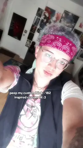 still working on bolding some of the color and adding some more details but it's good enough for now! :D #blink182 #fitcheck #pinkandblue #colorcombo #nonbinary 