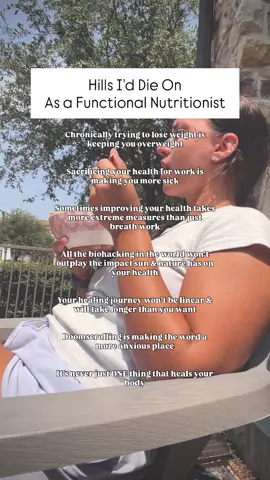 Social media will make things seem back and white when in reality most healing happens in the gray. ⁣ ⁣ 1. If you have been underrating for years - you aren’t in a place to lose body fat. You probably need to feed up the system to be able to lose in the future. ⁣ ⁣ 2. Constantly overriding your bodies systems to do more work is keeping you in a cycle of neglecting your basic needs, running on fumes and will eventually lead to major burnout. I see it in highly ambitious women all the time. ⁣ ⁣ 3. Sometimes improving your health means doing less. Other times it means does a lot more than what you think you are doing. ⁣ ⁣ 4. Red lights, cold plunges, grounding mats, etc are all wonderful tools. However the sun, touching earth, being in lakes/oceans, surrounded by green matter has a mechanism of healing when all in its natural state. The sun for example is combined of many different types of light that keep each other in balance and do different things to our body. When we isolate and reduce natural elements it isn’t always beneficial. ⁣ ⁣ 5. Healing ANYTHING (gut, hormones, injuries, metabolism) all take much longer than a few weeks or even months. You got to this place from a cascade of events over time. Healing is like working backwards one step at a time. It can take years to fully get to a place you want to be. ⁣ ⁣ 6. Your phone screen time is slowly deteriorating your brain. I strongly believe most of peoples anxieties come from comparison, seeing highlight reels, flipping from happy content to sad content without knowing its coming & constant access to notifications from people. ⁣ ⁣ 7. When it comes to healing - it usually is a combination of efforts over an extended period of time. Not just one medication or one supplement or one diet. ⁣ ⁣ Do you feel aligned with my beliefs?? Good, I knew you would! Now follow so you see more content on this side of the fence :) ⁣