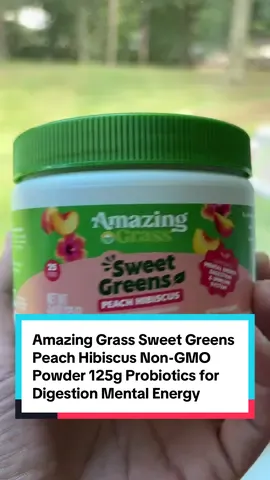 Amazing Grass Sweet Greens Peach Hibiscus Non-GMO Powder 125g Probiotics for Digestion Mental Energy Focus Immune System Support Clean Fitness Supplement. #amazingrass #tiktokshop #hibiscus #tiktokmademebuyit 
