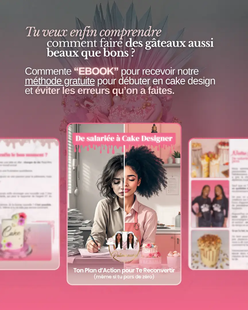 Pourquoi tes gâteaux ne ressemblent JAMAIS à ceux d’Instagram ? Commente EBOOK pour recevoir notre méthode gratuite pour débuter en cake design et éviter les erreurs qu’on a faites 💗 #CakeDesign #DécorationGâteau #instafood #cakedesign #joligateau #cakedesigner #GourmandiseSucre #CakeArt #DélicesSucrés #Patwinsserie #LayerCakePatwinsserie