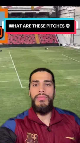 Barca have to play on this Rayo Vallecano pitch in 4 days 💀 #football #fcbarcelona #laliga #wolusfcb