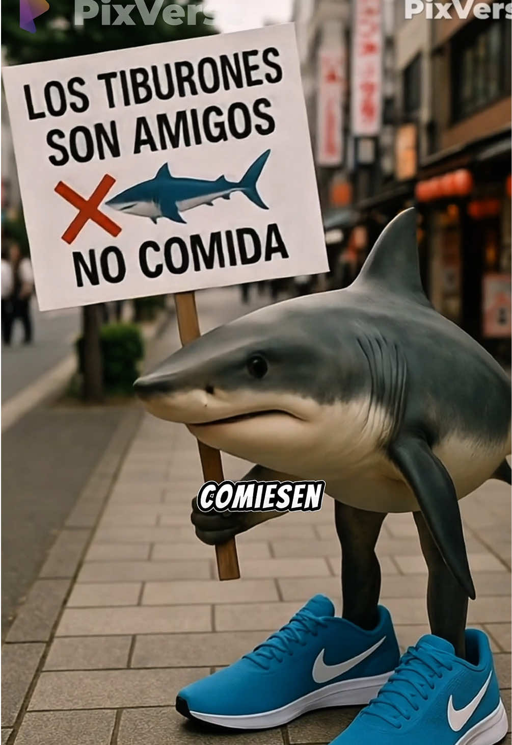 Tralalero tralala viajó a china para manifestarse contra la caza de tiburones #brainrot #tralalerotralala #pixverse #pixverseai #ia 