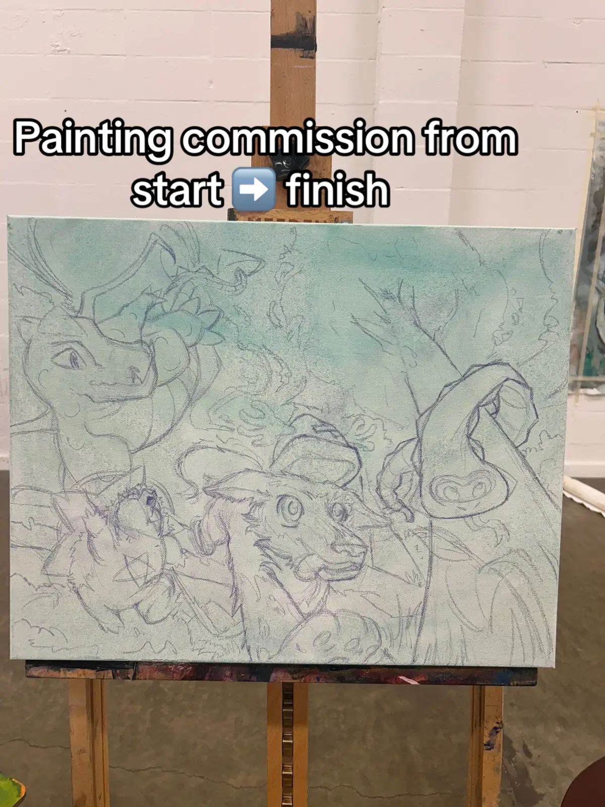 Oil paint on canvas!! #art #artist #painting #anime #fyp 