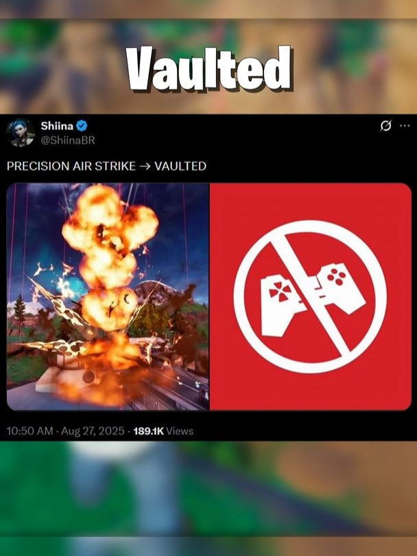 Precision Airstrikes Vaulted. Fortnite. #fortnite #fortniteupdate #fortnitechapter6season4 #fortnitechapter6 #fortnitefyp #fypgaming #fyp #GamingOnTikTok