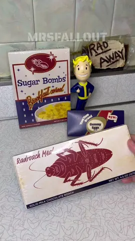 Opening the FALLOUT SNACKS from Universal’s Halloween Horror Nights! Snacks include Sugar Bombs cookies, Radroach chocolate and Gummy Yum Yum eggs! Delish and bonus there’s no Radaway needed! #fallout #falloutonprime #mrsfallout #fallouttok