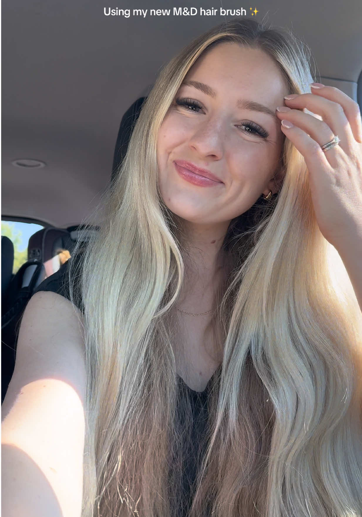 The epitome of mom life ✨🙂‍↔️ using my daughters wood brush because I forgot to brush my hair going out the door this morning!! @Melissa & Doug hair brush to the rescue 🤭🫶🏼 #momof3 #momlife #relatable #momhumor 