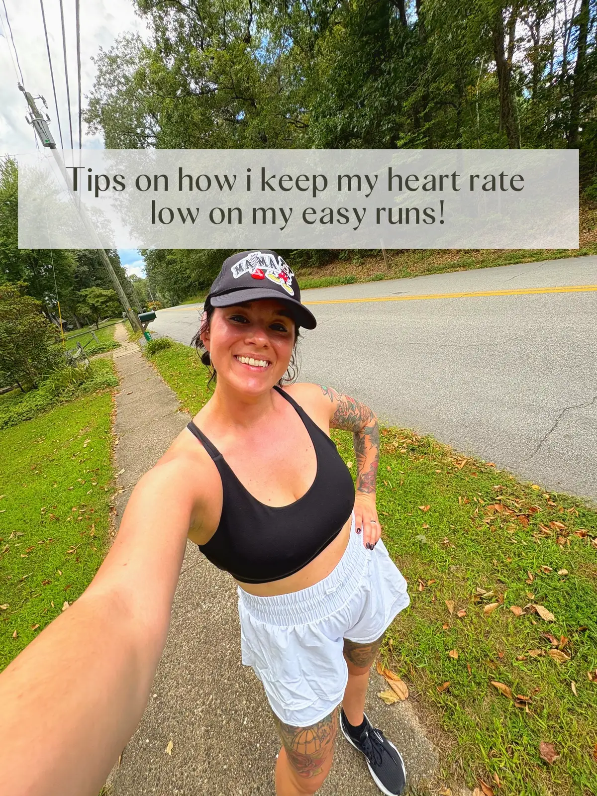 All jokes aside, this was an easy run for me and your heart rate is not relative of your energy output. Keep running your race, by any means nesscesary.  #tattooedmom #runner #halfmarathontraining #runtok #runninghumor 