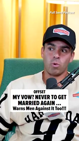 One of #Offset’s all-time worst experiences? Sounds like marriage -- he swears he’ll never be a groom again … and even advised other men to run from the altar! Full story at the 🔗in bio! 📹: Full Send Podcast
